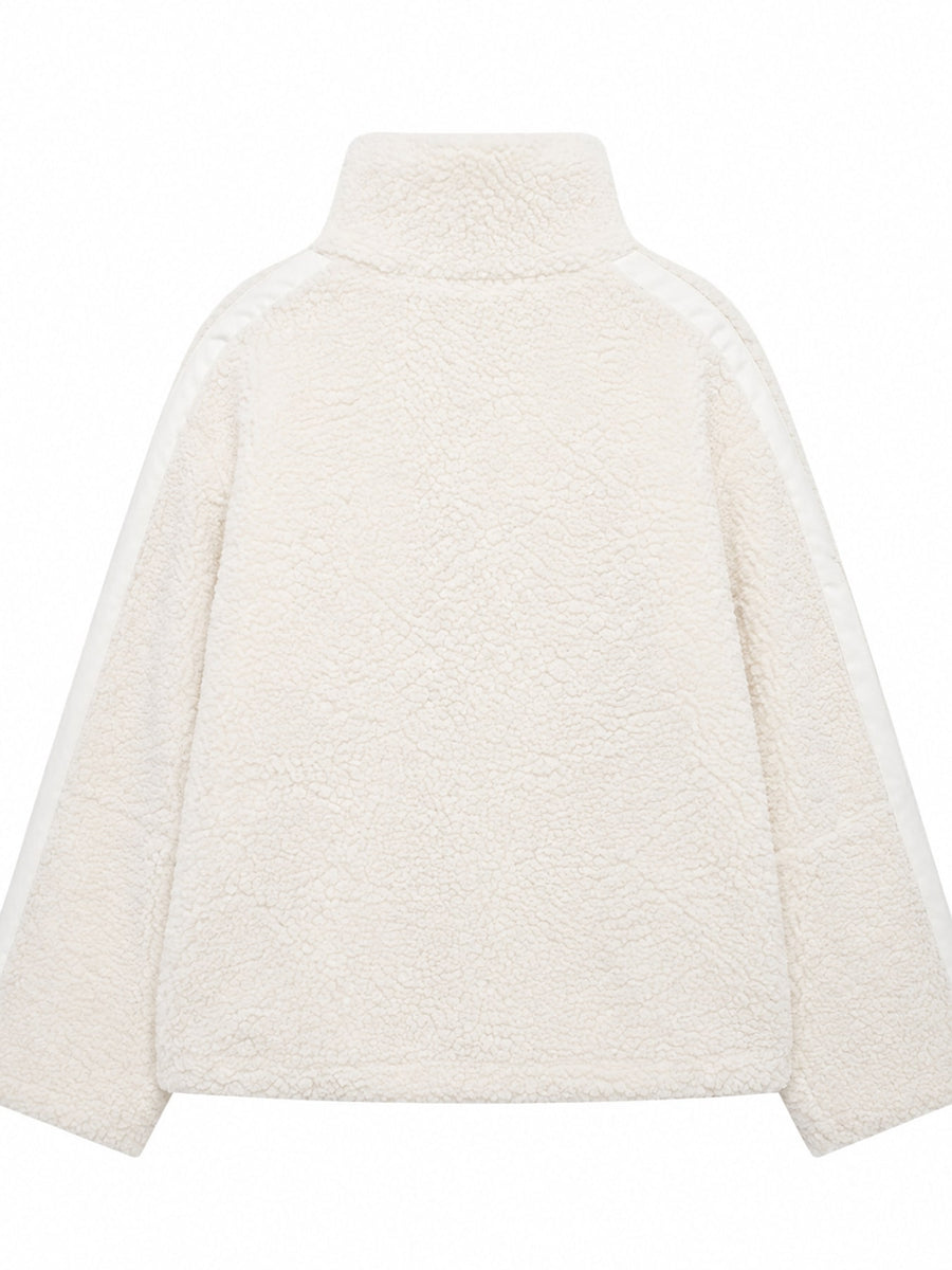 sherpa jacket in Khaki-Ribbed