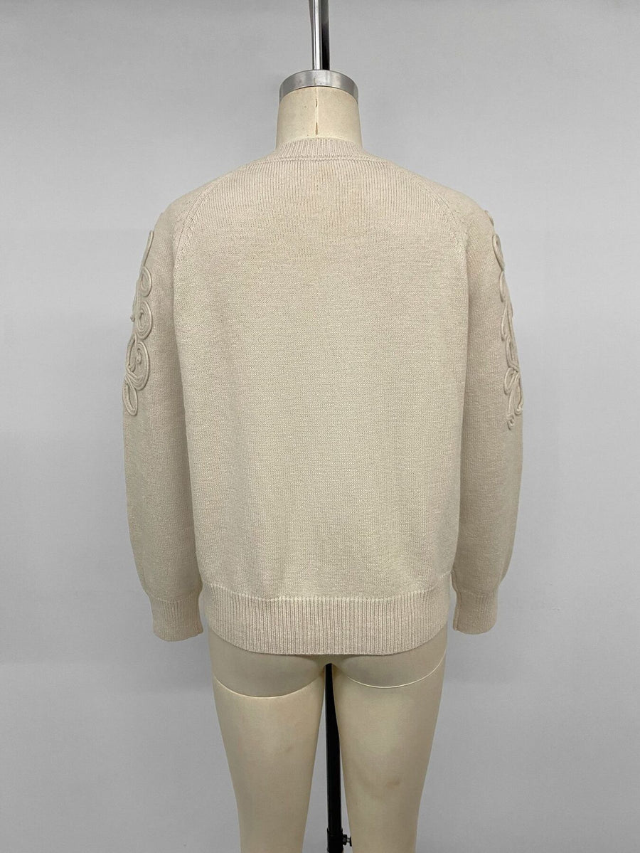 cream pullover sweater with pullover and floral