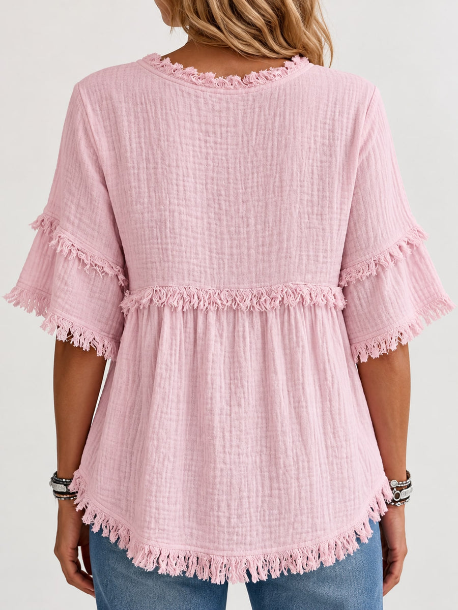 Polyester 100% Care instructions: Hand wash cold blouse in Red with relaxed silhouette