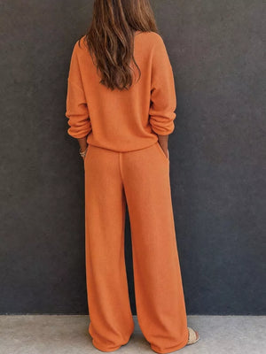 100% polyester Care instructions: Machine wash cold lounge set in Dark Gray with relaxed silhouette