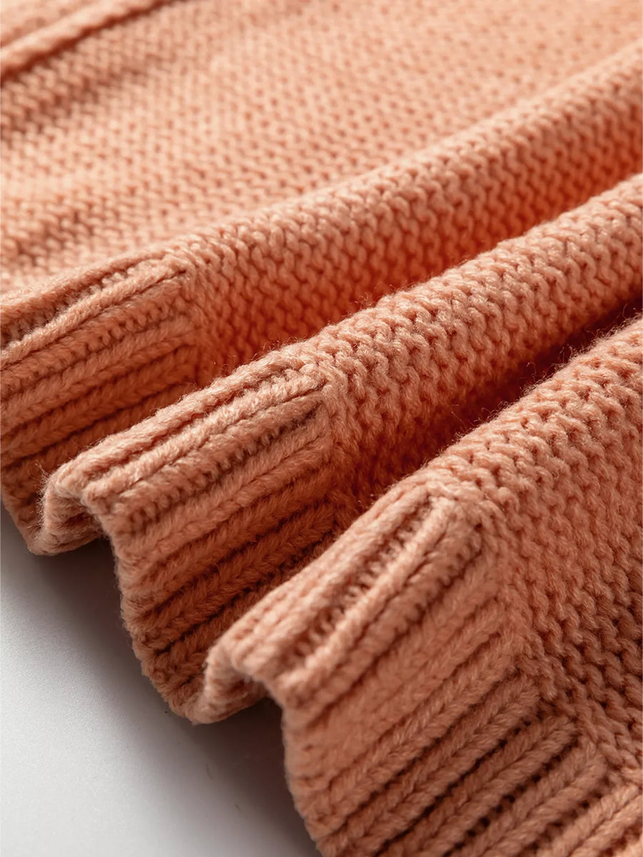 Sherbet knit midi cardigan with ribbed cuffs and texture detail