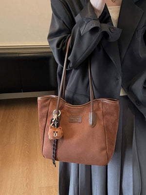 tote in Brown with top handles and medium