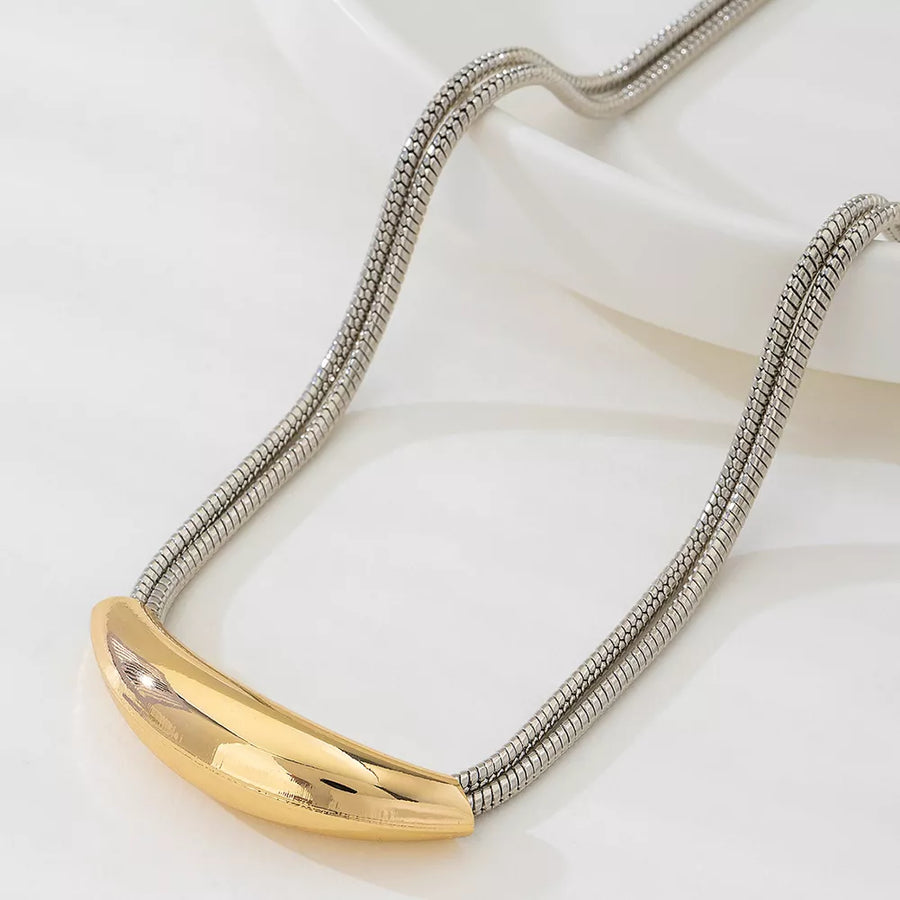 18K Gold-Plated, Alloy, Silver-plated Care instructions: Avoid wearing during ex necklace in silver with regular silhouette