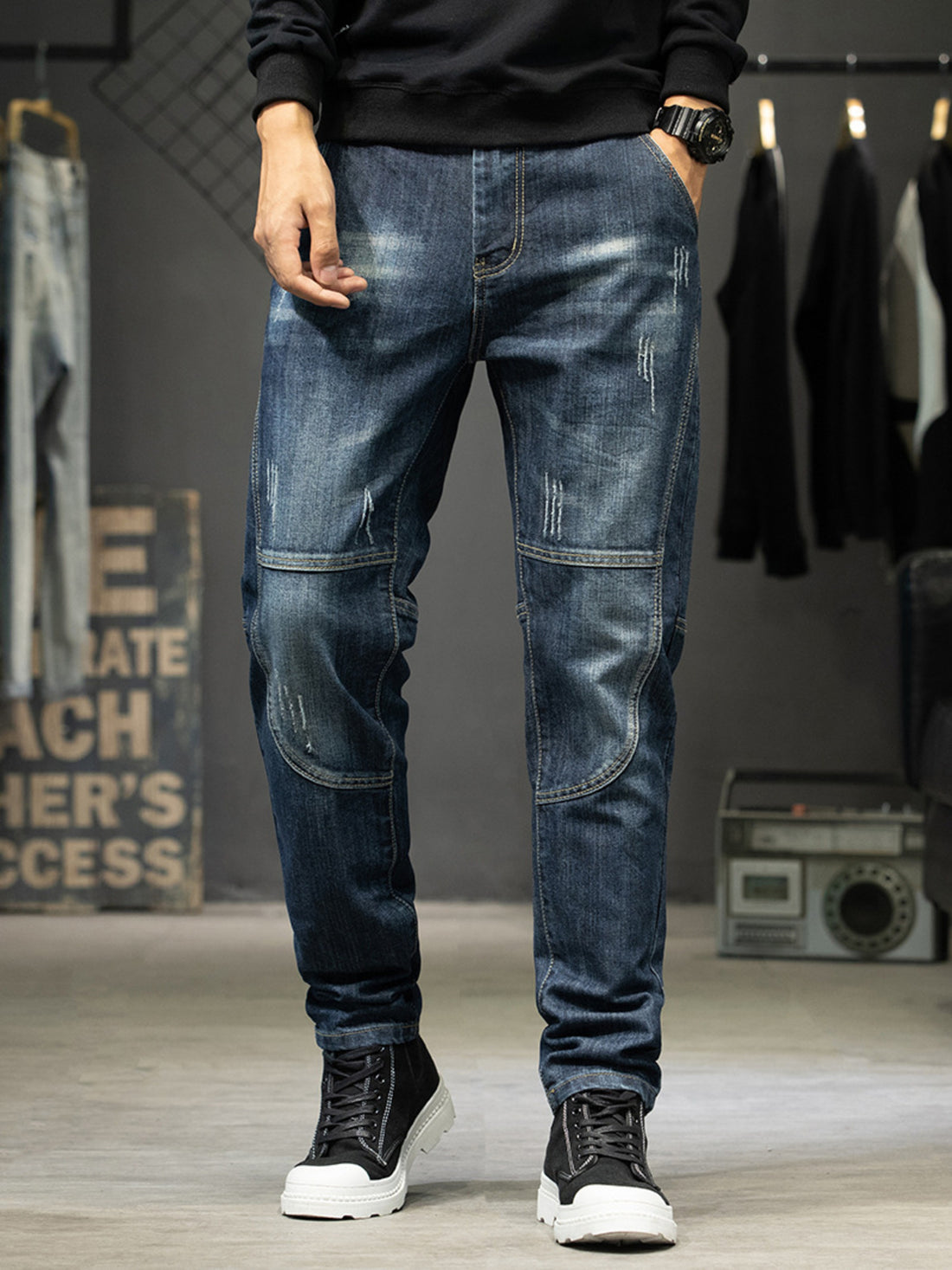 Men's Slim Fit Distressed Jeans