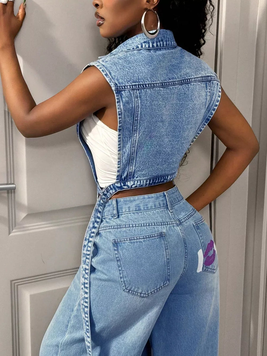 light blue vest