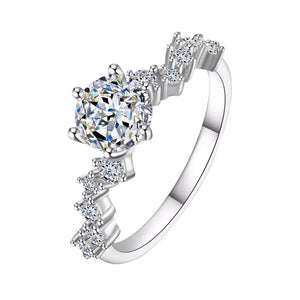 ring featuring gemstone-set in Silver with 925 sterling silver,Moissanite Carat weight: 1ct Care instructions: Avoid wearin