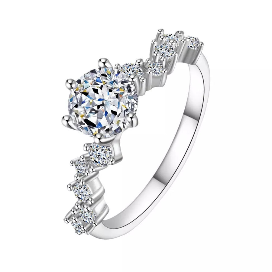 ring featuring gemstone-set in Silver with 925 sterling silver,Moissanite Carat weight: 1ct Care instructions: Avoid wearin