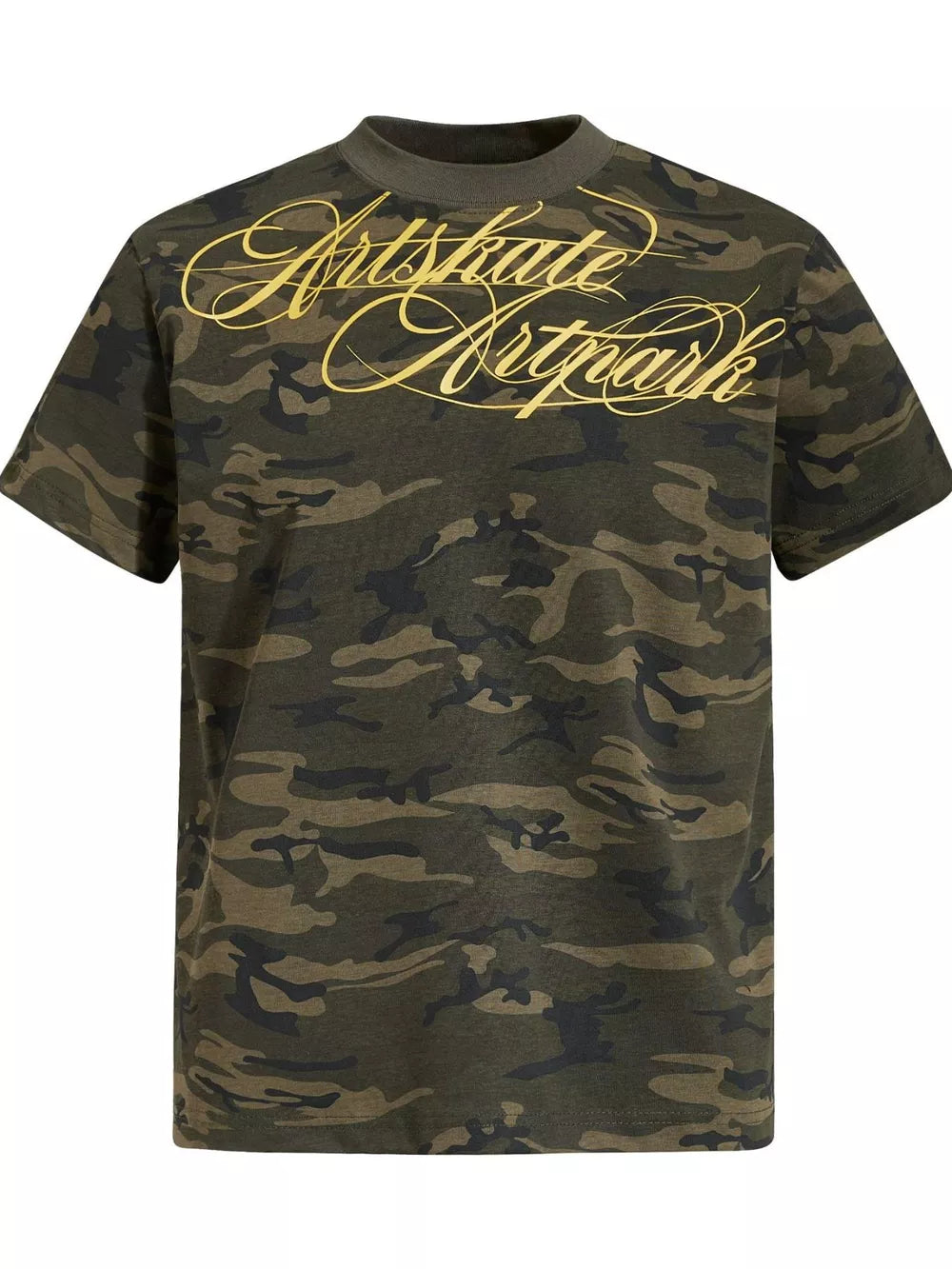 Men's Camouflage Print Short Sleeve T-shirt in Green Camouflage