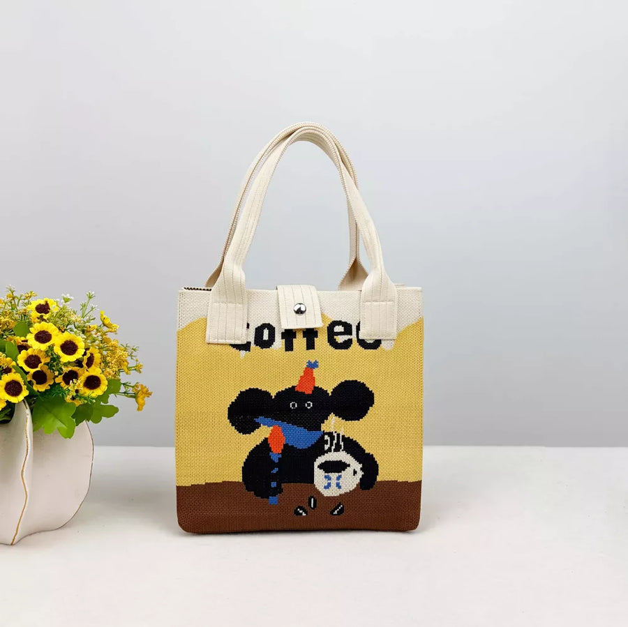 Cartoon Portable Medium Tote Bag in Style D