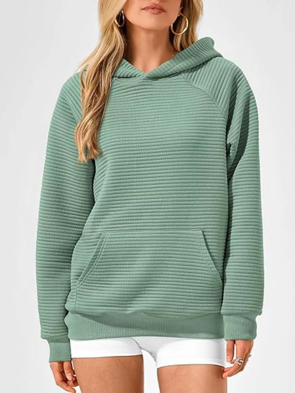 medium gray relaxed pullover hoodie with hooded