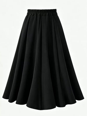 A-line Midi Skirt With Elastic Waistband, view 14