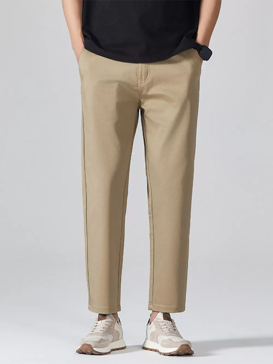 Navy Blue Men's Straight Leg Dress Pants