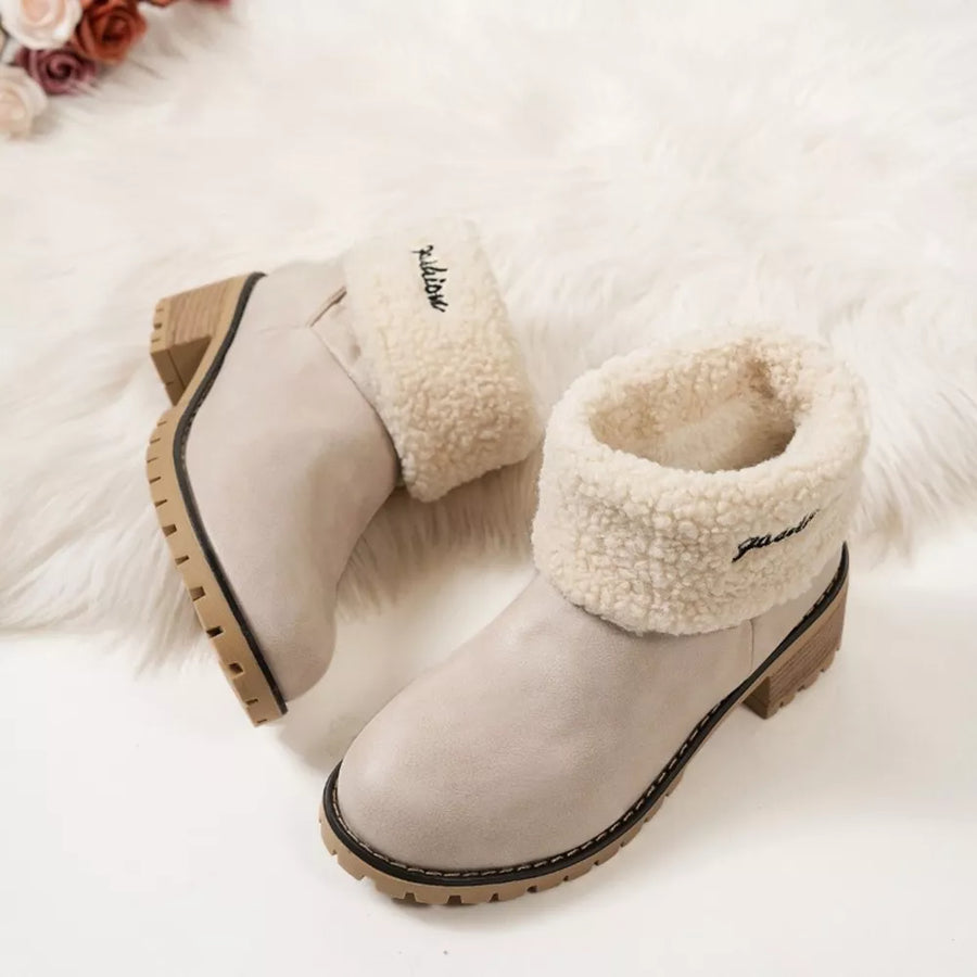 boots in Coffee Brown with round toe and ankle-length