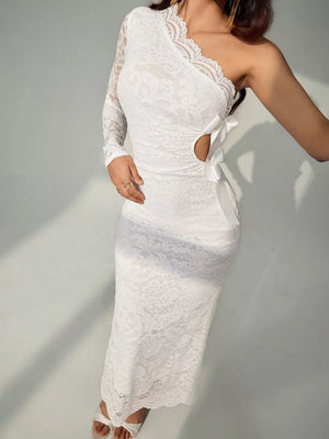 White midi dress with midi and pullover