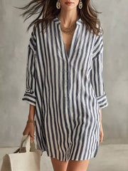 Black shirt dress with mini and half-button