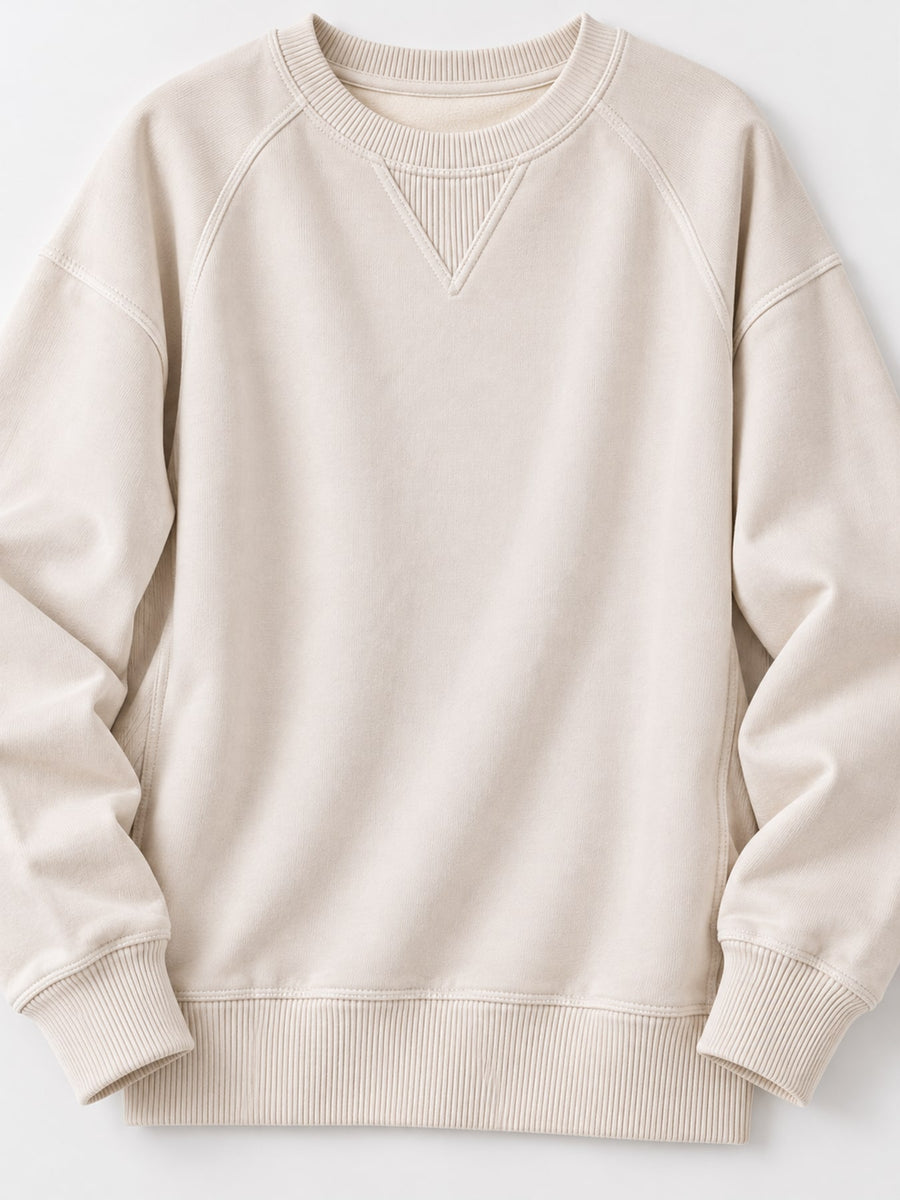 Rust Red relaxed sweatshirt with crew neck