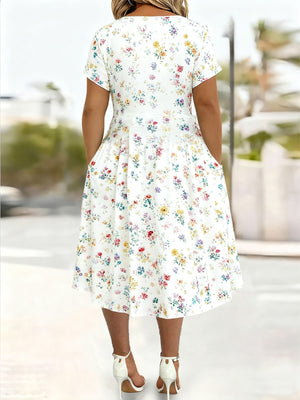 midi dress in Red-Print