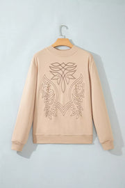Tan sweatshirt with hip-length and pullover
