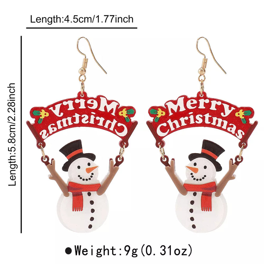 earrings in white with graphic and dangle