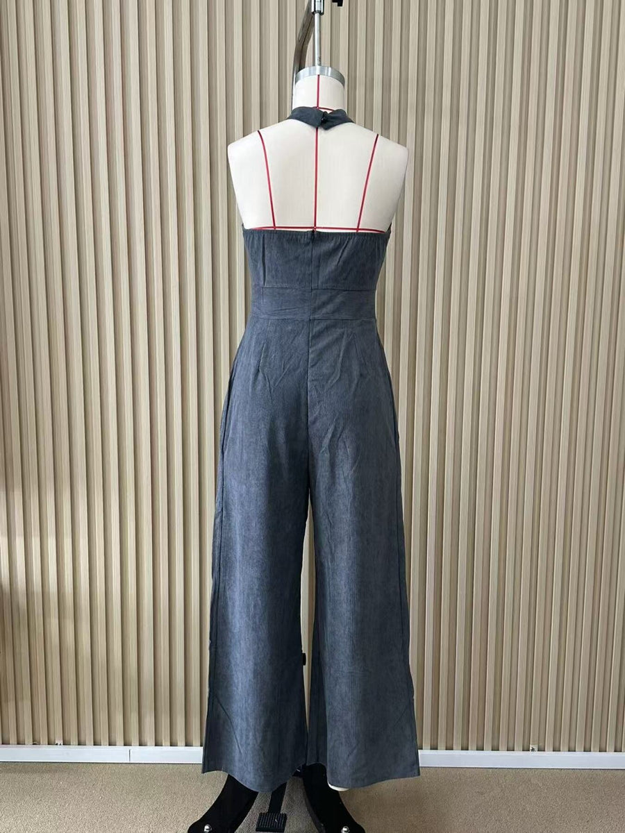 resort jumpsuit in Black with halter