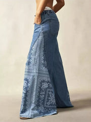 95%cotton, 5%spandex Care instructions: Machine wash cold flare jeans in Blue with flared silhouette