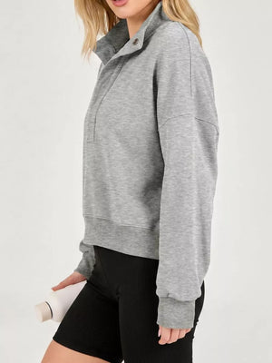 Camel relaxed sweatshirt with collared