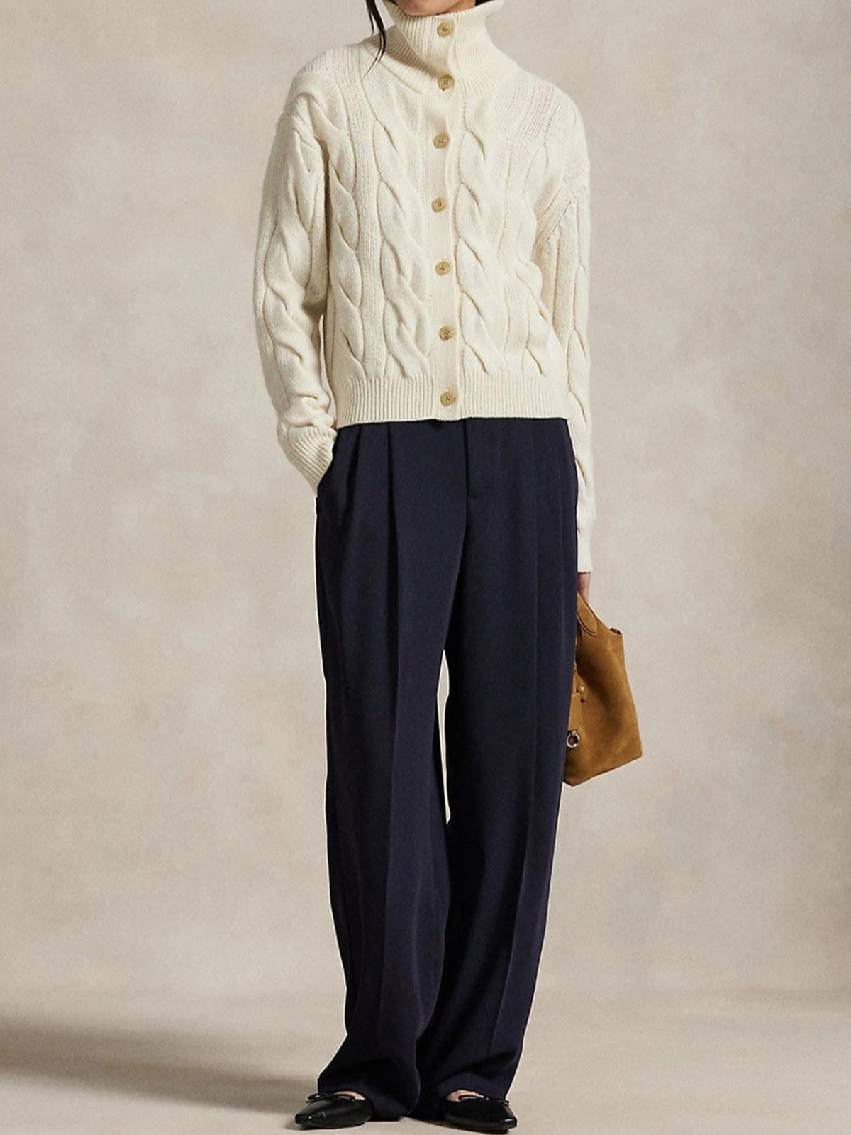 Baby White cardigan featuring cable knit and cable knit