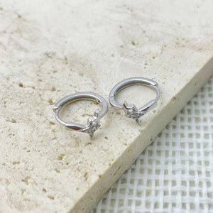 925 sterling silver,Zircon Care instructions: Avoid wearing during exercise, as earrings in silver with hoop silhouette