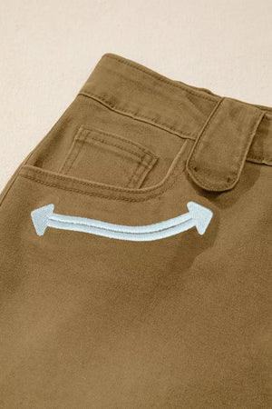 Contrast Arrow Detail Western Denim Shorts option 7