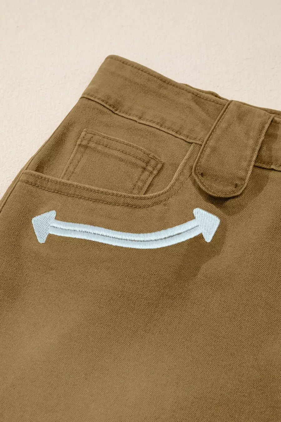 Contrast Arrow Detail Western Denim Shorts option 7
