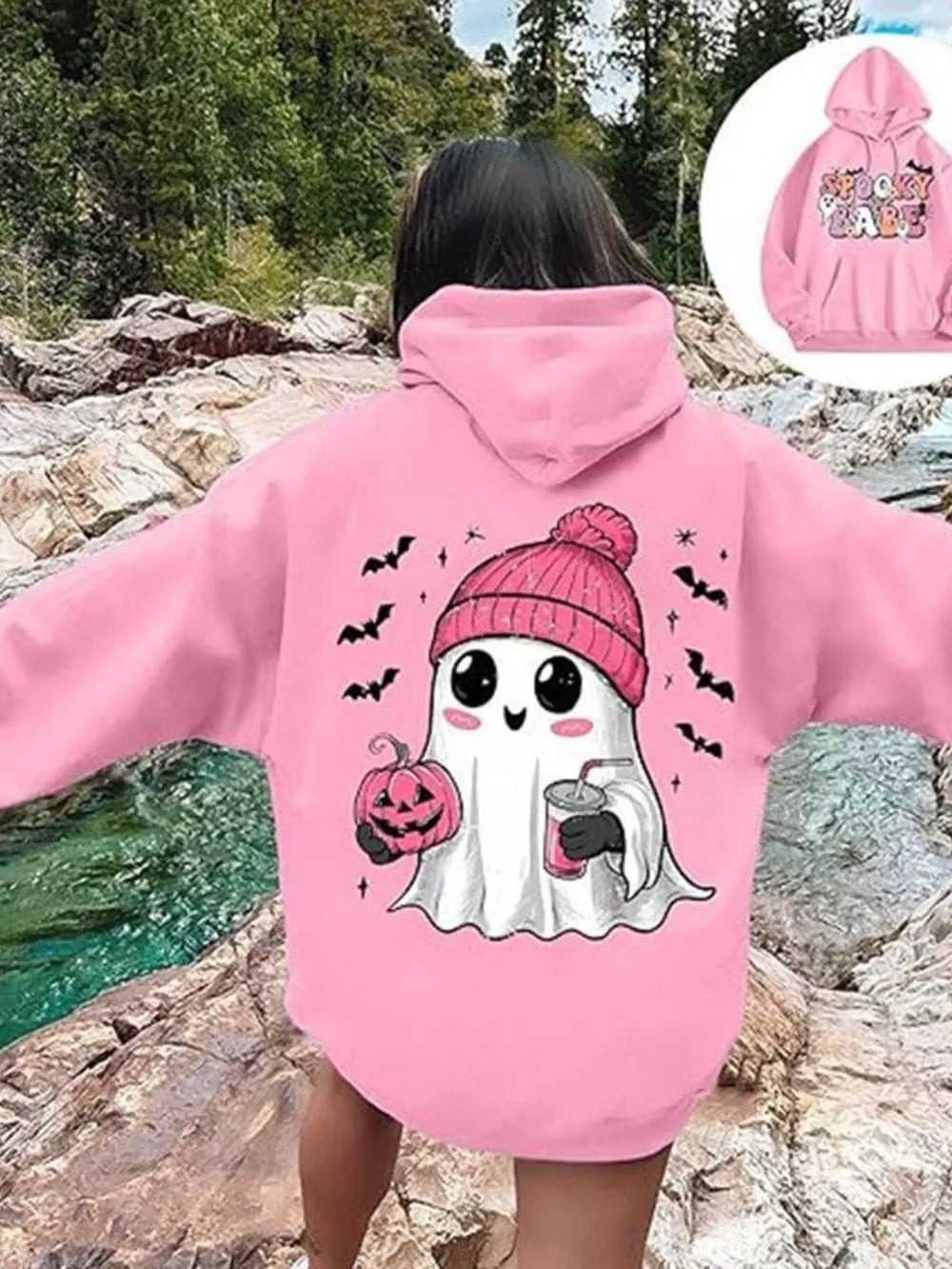 pullover hoodie featuring graphic print in Pastel Yellow with 100% polyester Care instructions: Machine wash cold texture