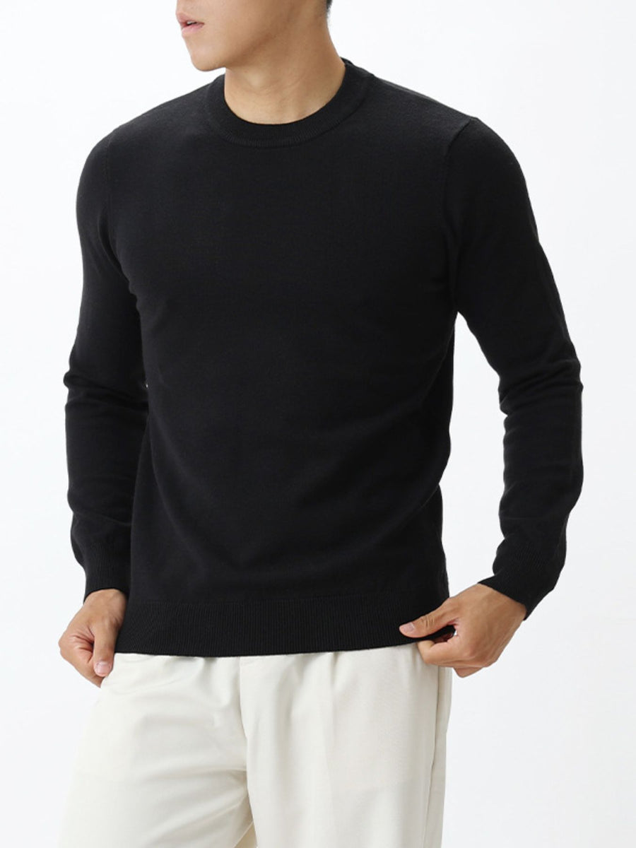 Men's Plus Size Classic Crew Neck Sweater in Caramel Color with lightweight