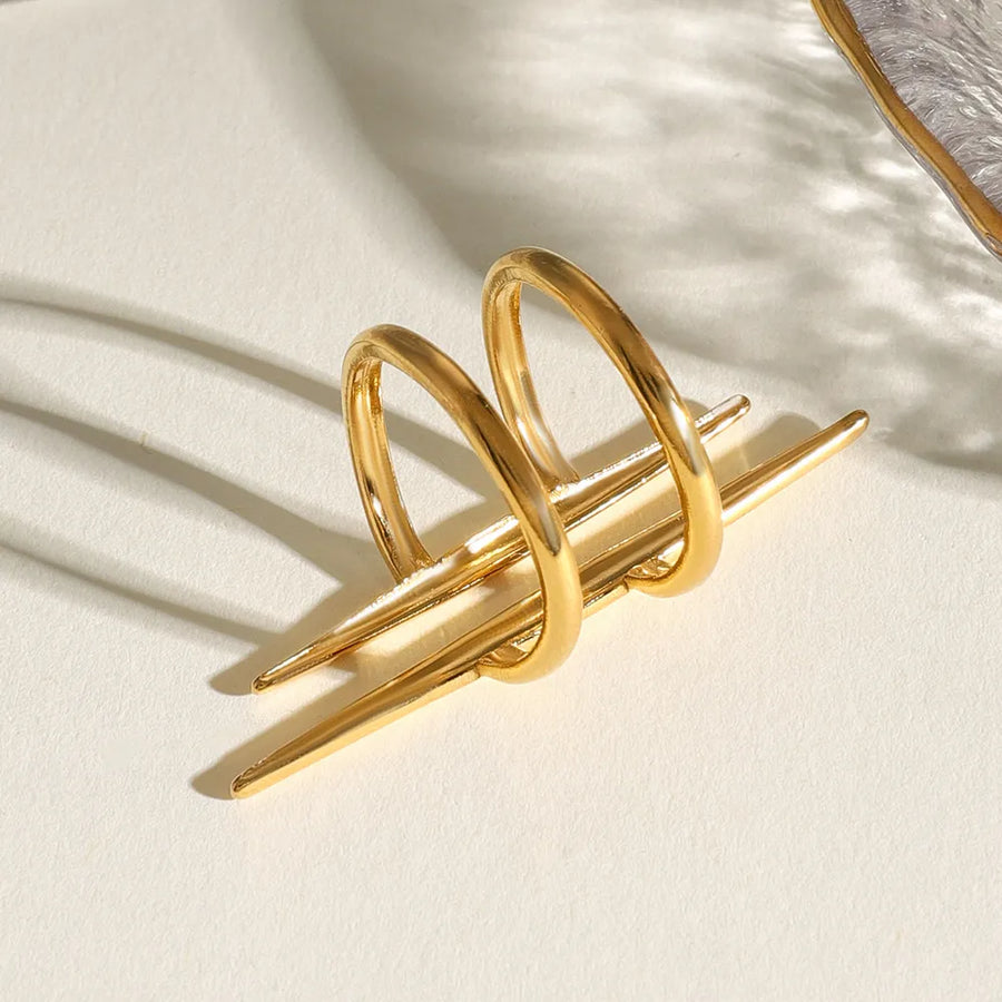 Stainless Steel ring in gold with fitted silhouette