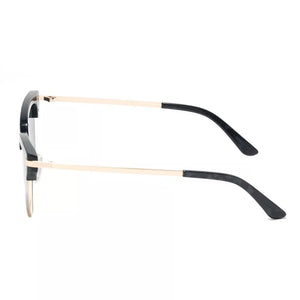 Classic Clubmaster Sunglasses With Gold Accents in White