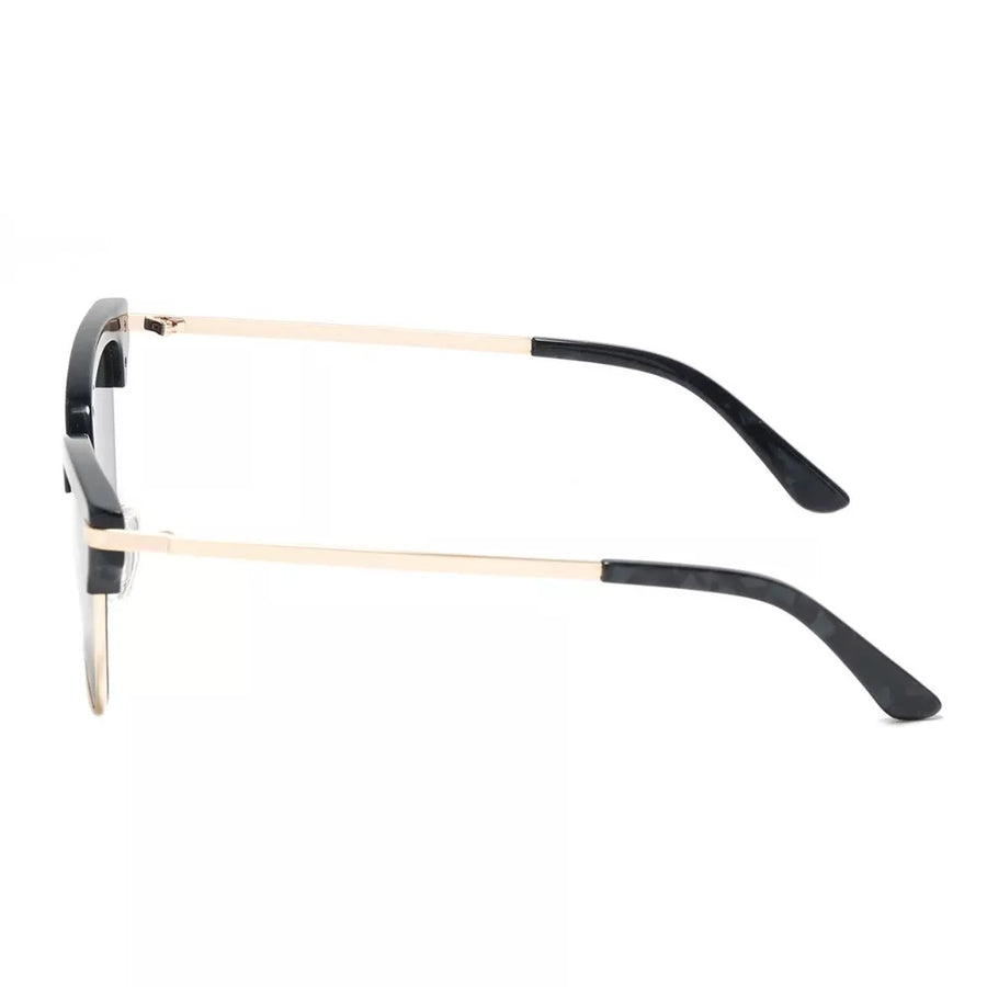 Classic Clubmaster Sunglasses With Gold Accents in White