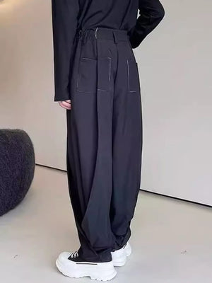 Black with Men's Loose Fit Pants in Black