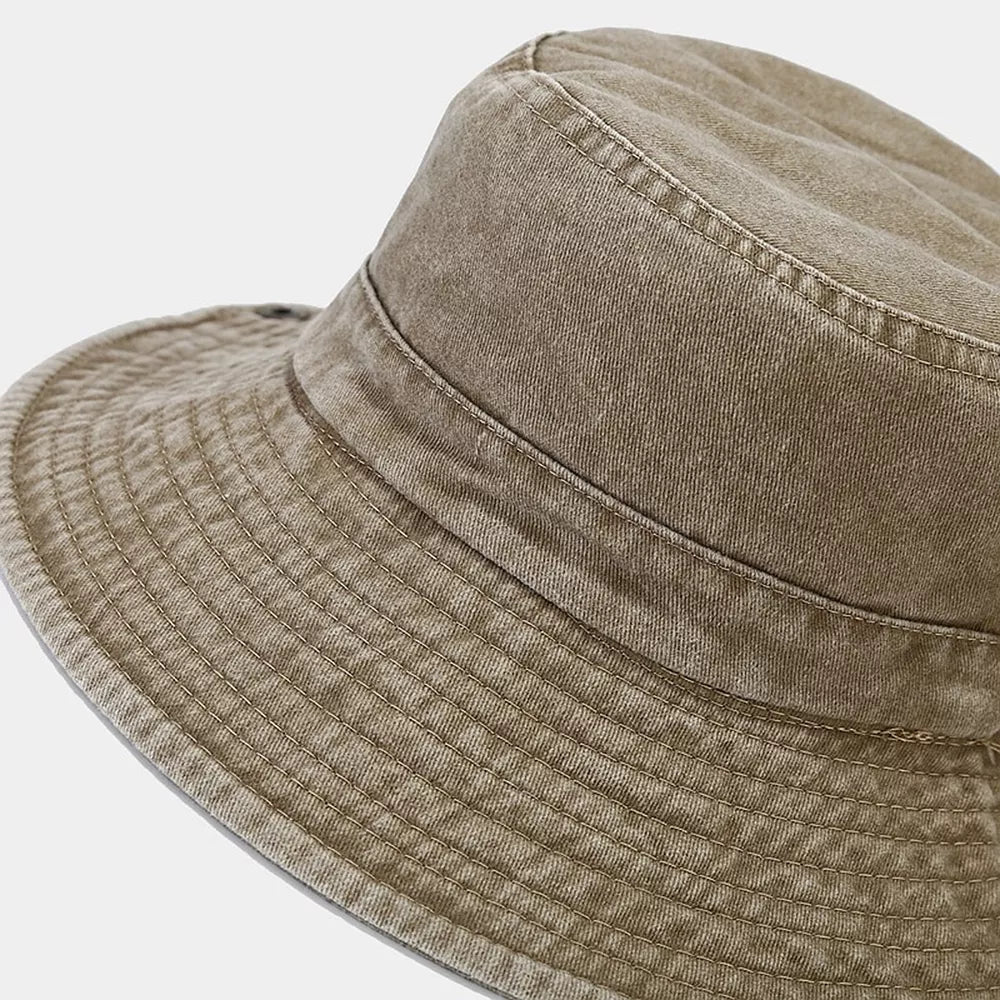 Wide-brim Sun Protection Bucket Hat in dusty pink with wide brim