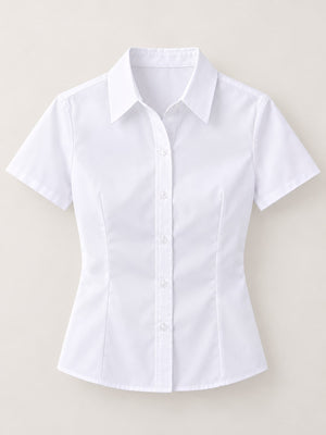 button-down shirt in White-Short Sleeve Regular