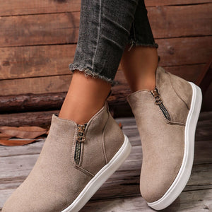Beige ankle boots