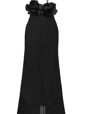 White fitted maxi dress with strapless
