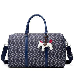 duffle bag featuring geometric in Black with PU Leather Imported Size &amp texture