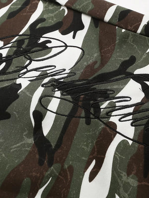 Men's Camouflage Print Capris in White