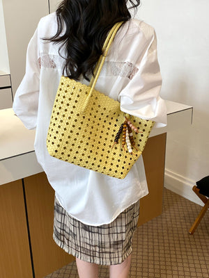 handbag featuring geometric in blush pink with PU Leather Imported Size &amp texture
