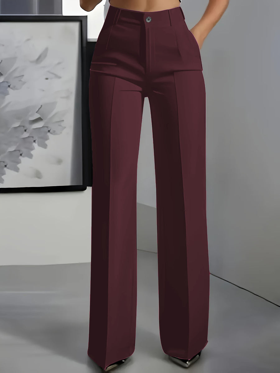 100% polyester Care instructions: Machine wash cold wide-leg pants in Black with flared silhouette