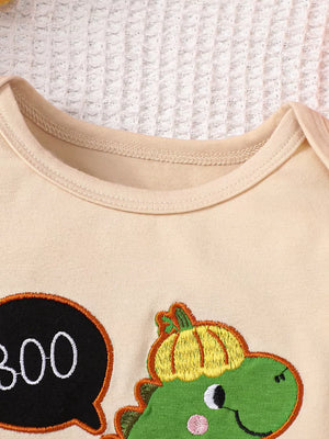 Yellow Children's Dinosaur Long Sleeve Bodysuit And Pants Set