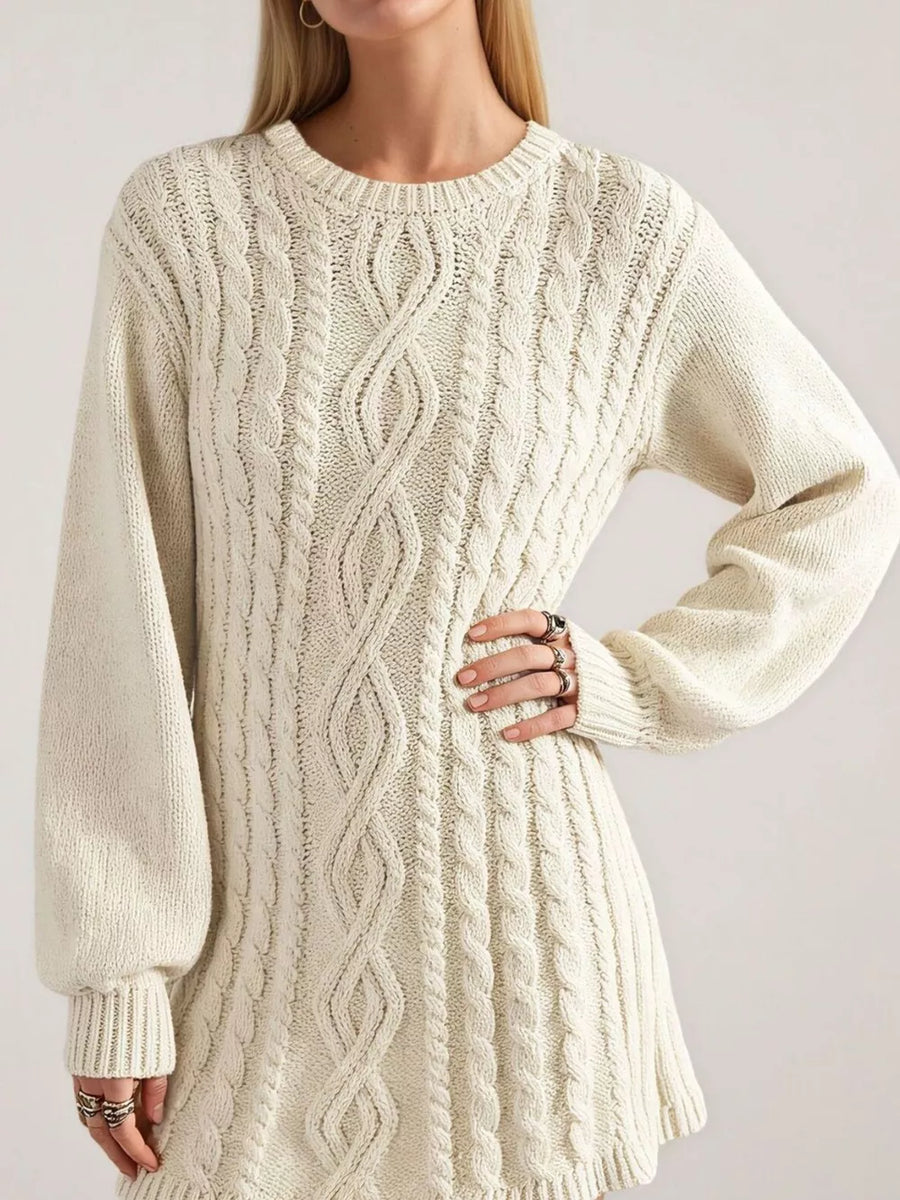 100% polyester Care instructions: Machine wash cold sweater dress in Burnt Coral with relaxed silhouette