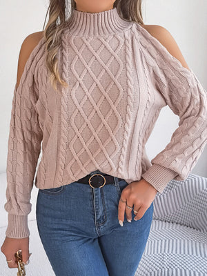 orange pullover sweater with hip-length and pullover