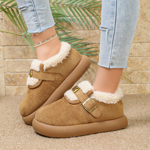 Round Toe Platform Ankle Boots in Coffee Brown with round toe
