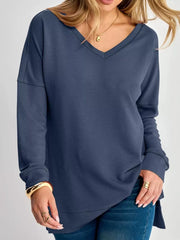 Blue t-shirt with stretchy and long sleeve