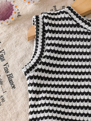 Black with Children S Striped Tank And Shorts Set